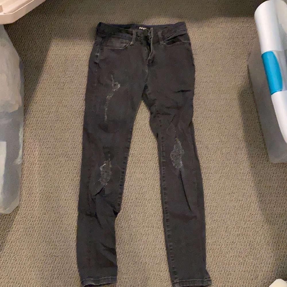 DKNY black wash distressed jeans